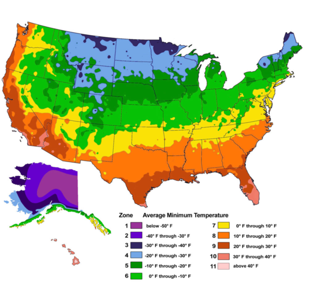 Zone Map | Hardiness Guide | Growers Outlet - Charlotte NC